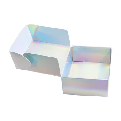 Fashionable Square Paperboard Gift Boxes Holographic Paper Box For Cosmetic