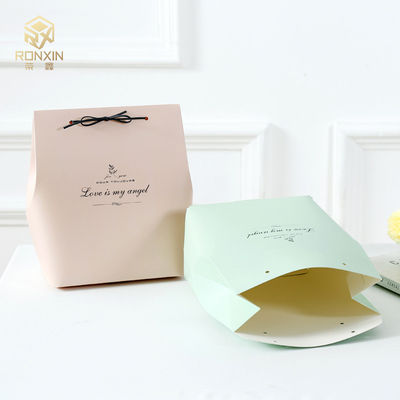 Coated Paper Colorful Foldable Gift Boxes With Ribbon Small Size