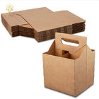 Portable 6 Bottle Carrier Cardboard With Handle Kraft Paper