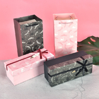 Art Paper Paperboard Gift Boxes With Ribbon Printing CMYK Color For Cosmetic Gift Package