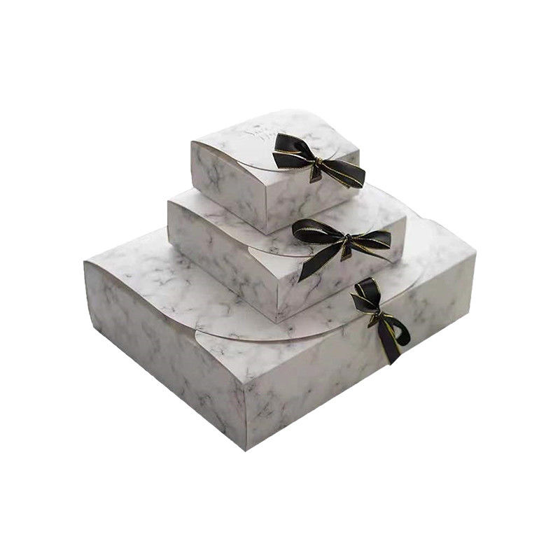 OEM Welcome Rigid Foldable Gift Boxes With Ribbon , Flat Pack Cardboard Boxes